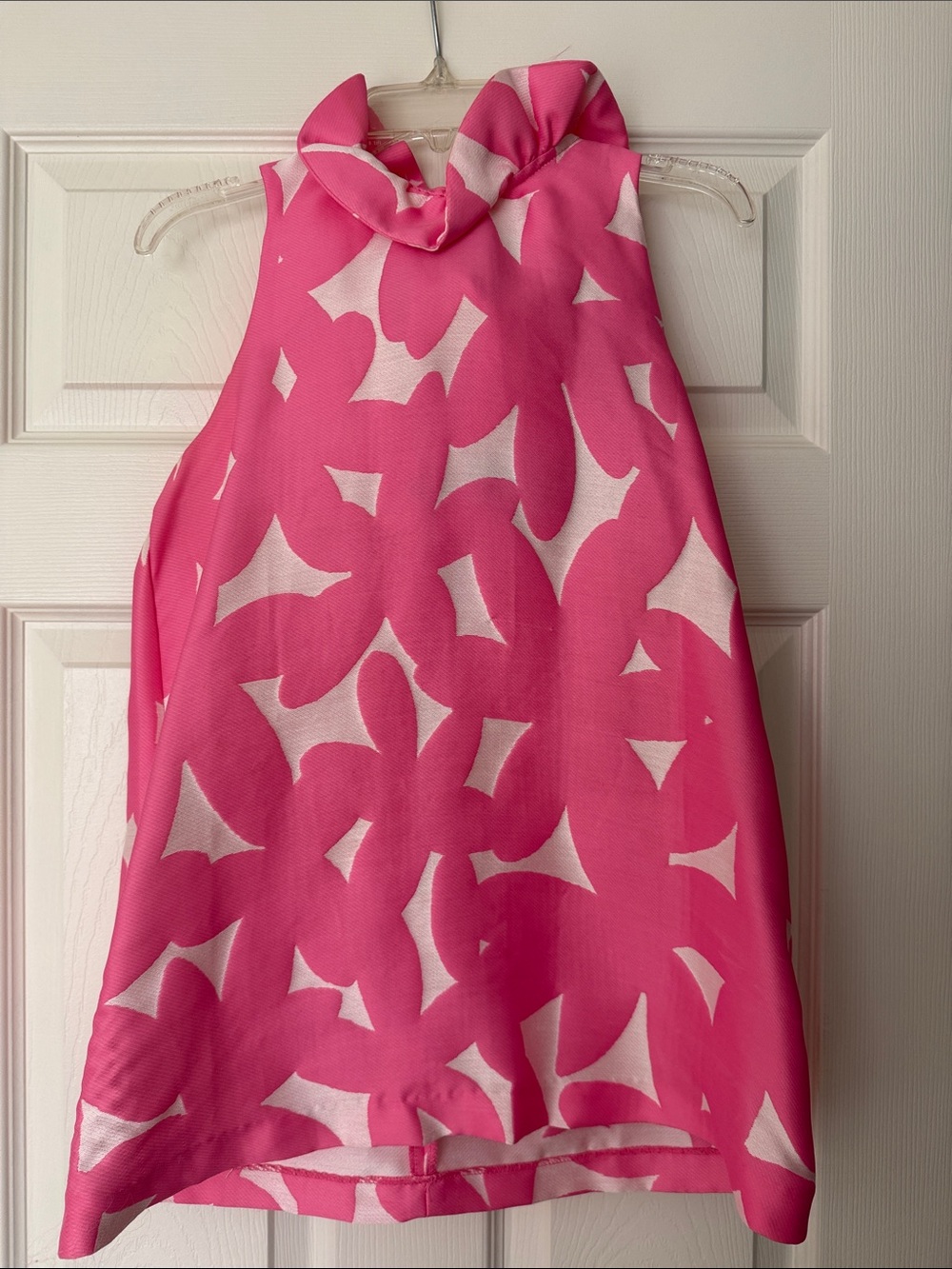 Tuckernuck Pink and White Abstract Top